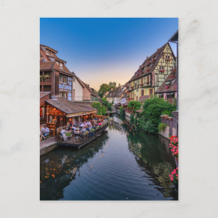 Alsace France Flower Water Canal Postcard