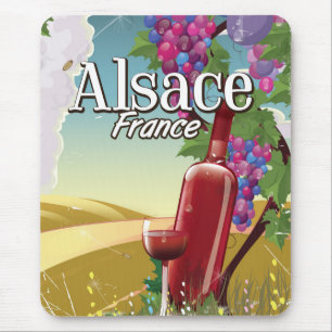Alsace France lazy afternoon wine poster Mouse Pad