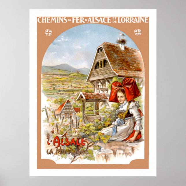 Alsace France Vintage Travel Poster (Front)