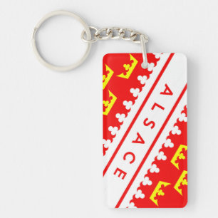alsace province france country flag text name keychain