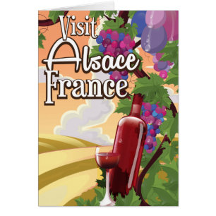 Alsace region France vintage travel poster