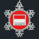 Alsace Snowflake Pewter Christmas Ornament<br><div class="desc">Alsace</div>