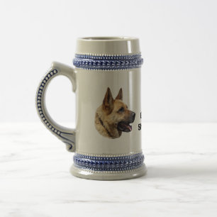 Alsatian German shepherd dog portrait Beer Stein