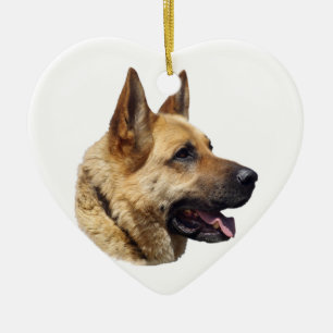 Alsatian German shepherd dog portrait Ceramic Ornament