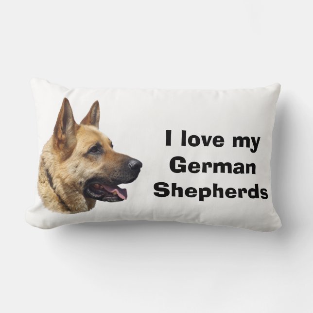 Alsatian German shepherd dog portrait Lumbar Pillow (Front)