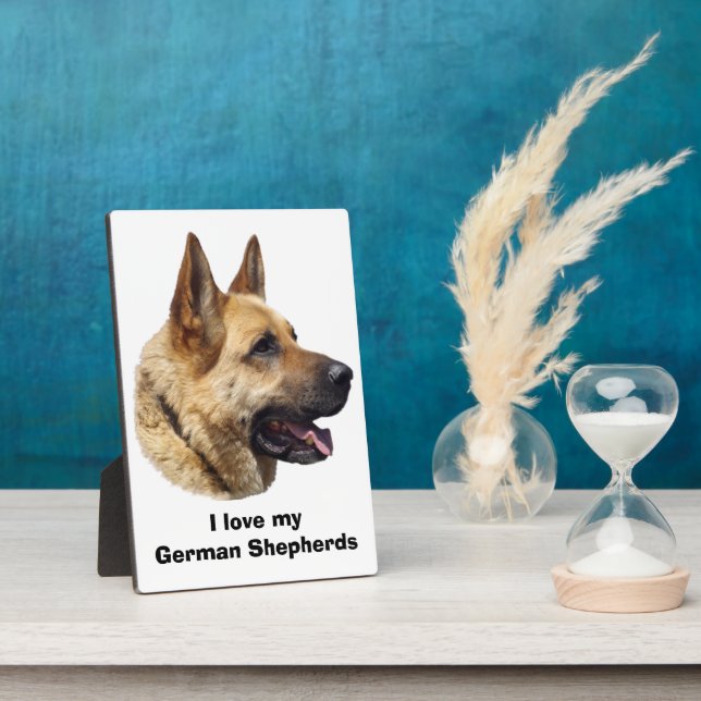 Alsatian German shepherd dog portrait Plaque (Side)