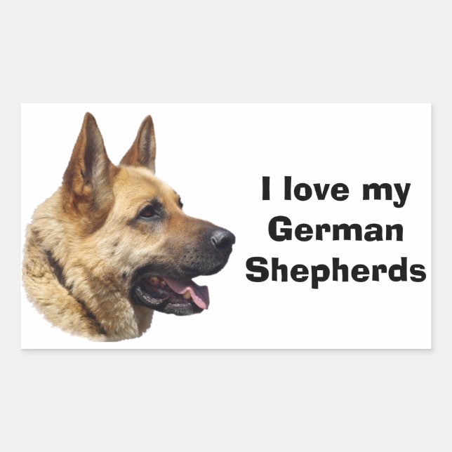 Alsatian German shepherd dog portrait Sticker (Front)