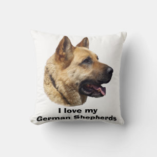 Alsatian German shepherd dog portrait Throw Pillow
