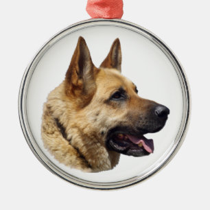 Alsatian German shepherd portrait Metal Ornament