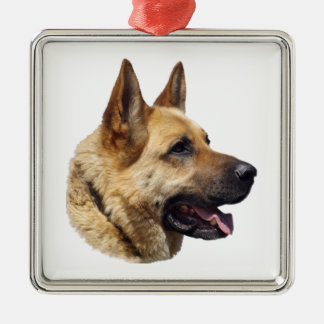 Alsatian German shepherd portrait Metal Ornament