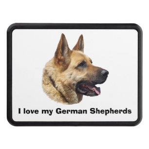 Alsatian German shepherd portrait Trailer Hitch Cover