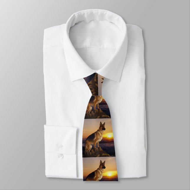 Alsatians at sunset tie (Tied)