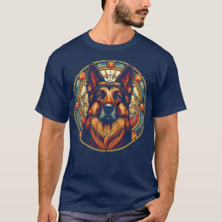 Alsation Dog Lovers German Shepherd Art Nouveau St T-Shirt