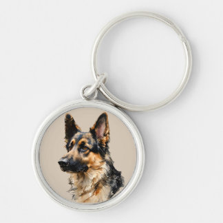 Alsation German Shepard Dog Art Design  Keychain