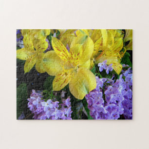 Alstroemeria and Lilacs Flowers Jigsaw Puzzle