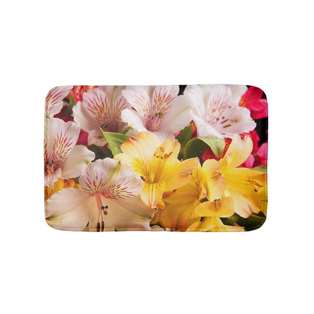 Alstroemeria Flowers Bath Mat (Front)