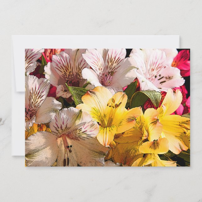 Alstroemeria Flowers Invitation (Front)