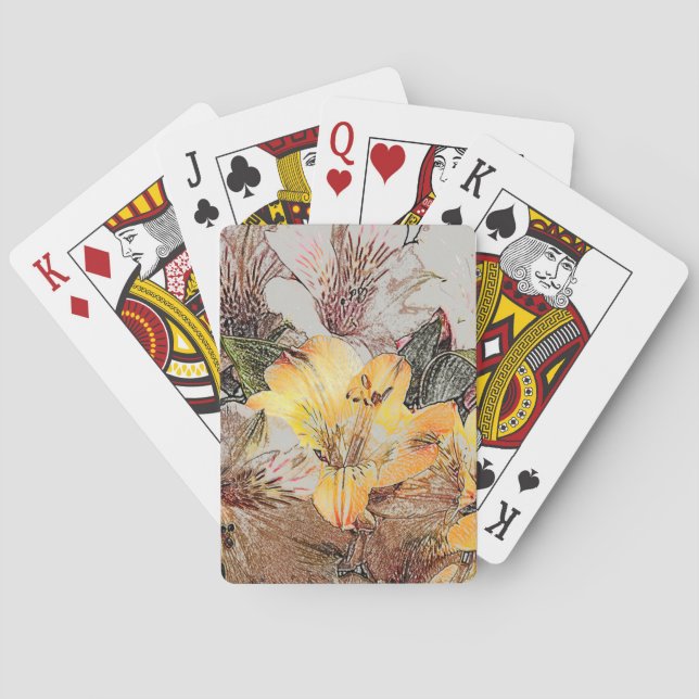 Alstroemeria Flowers Playing Cards (Back)