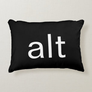 Alt Keyboard Command Black White Accent Pillow