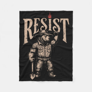 Alt Us National Park Resist Service Bear Vintage Fleece Blanket