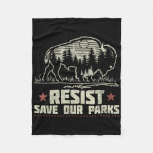 Alt Us National Park Resist Service Bison Buffalo Fleece Blanket