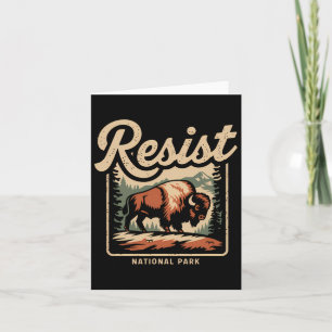 Alt Us National Park Resist Service Bison Vintage Card