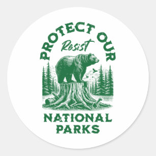 Alt Us National Park Resist Service  Classic Round Sticker