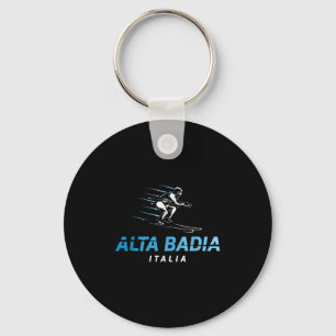 Alta Badia Italy Ski Resort Retro Skiing  Keychain