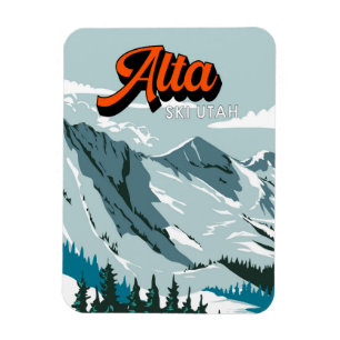 Alta Ski Area Winter Utah Vintage  Magnet