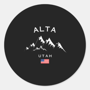Alta Ski Resort Rocky Mountains Skiing Souvenir Ut Classic Round Sticker