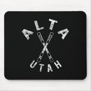 Alta Ski Utah Souvenir Skier Skiing Snowboarding M Mouse Pad