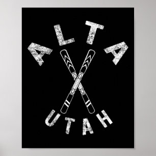 Alta Ski Utah Souvenir Skier Skiing Snowboarding M Poster