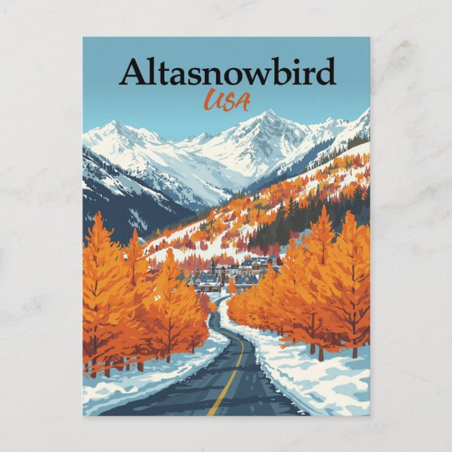 Alta Snowbird Ski Utah Mountains Postcard (Front)