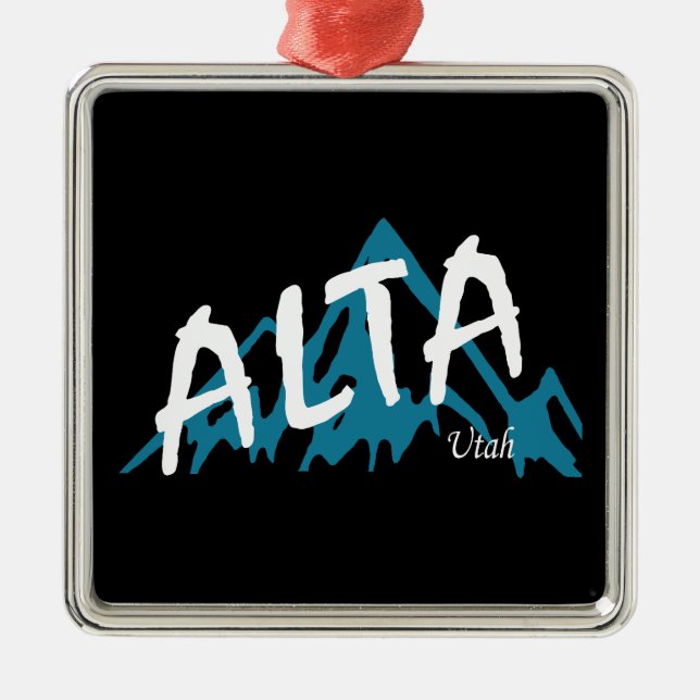 Alta Utah Mountains Metal Ornament (Front)