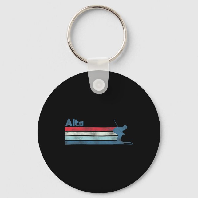 Alta Utah Retro Ski  Keychain (Front)