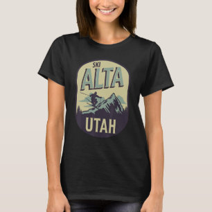 Alta Utah Ski Mountains Skier Winter Outdoors T-Shirt