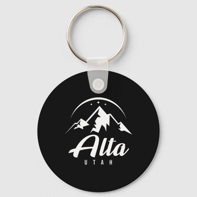 Alta Utah Ski Resort Skiing Snowboarding  Keychain (Front)