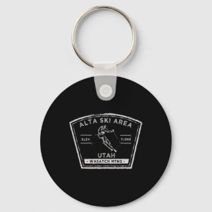 Alta Utah Snow Skiing Keychain
