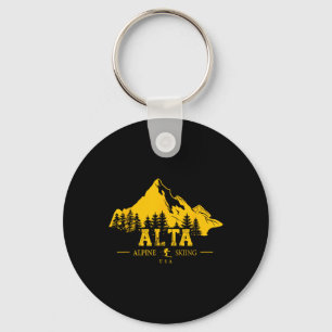 Alta Utah Usa Ski Resort Alpine Skiing Wasatch Mou Keychain