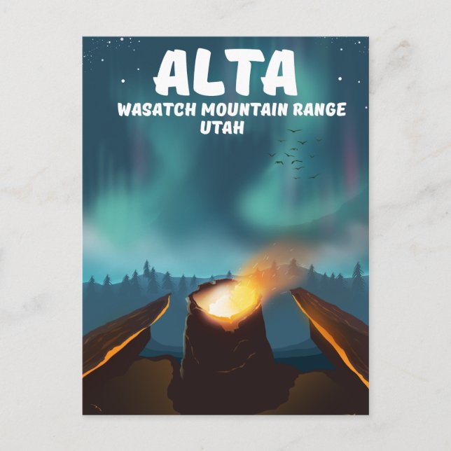 Alta Wasatch Mountain Range Utah Postcard (Front)
