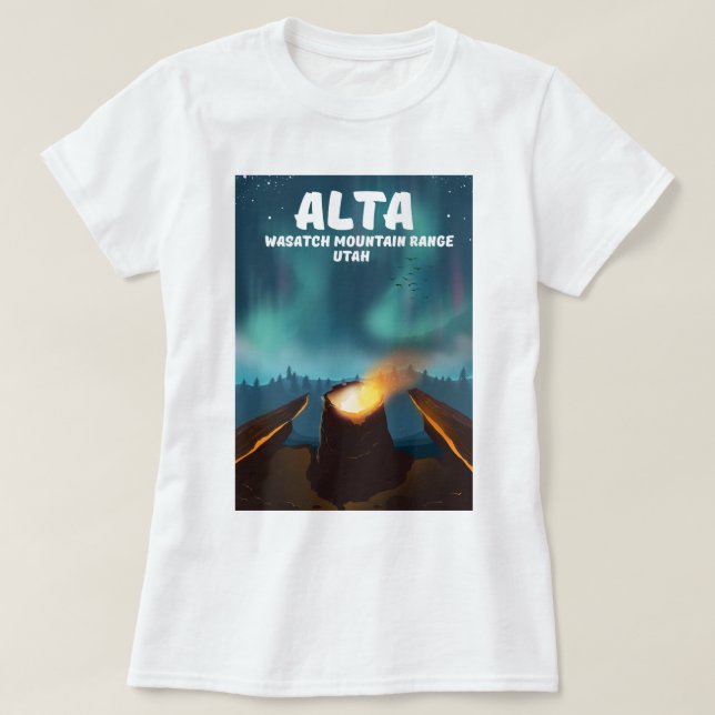 Alta Wasatch Mountain Range Utah T-Shirt (Design Front)