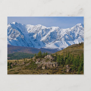 Altai Mountains, scenic photograph, labelled, Postcard