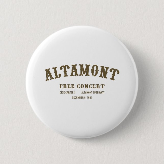Altamont Free Concert 2 Inch Round Button (Front)