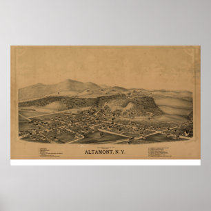 Altamont New York 1889 Antique Panoramic Map Poster