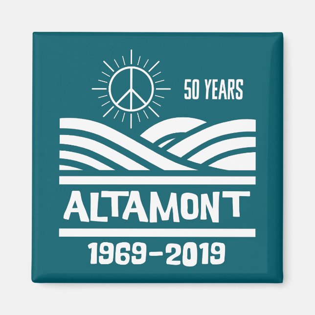 Altamont Speedway 1969-2019 50th Anniversary Magnet (Front)