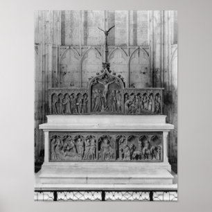 Altar and two altarpieces decorated poster