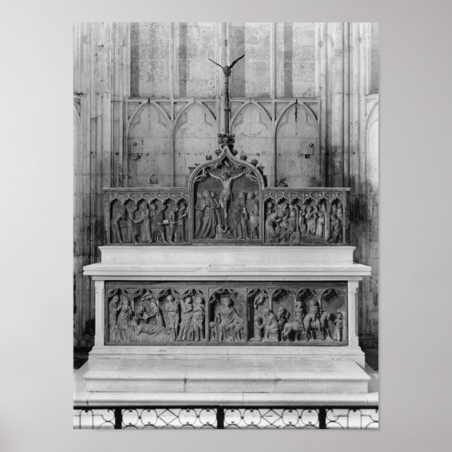 Altar and two altarpieces decorated poster (Front)