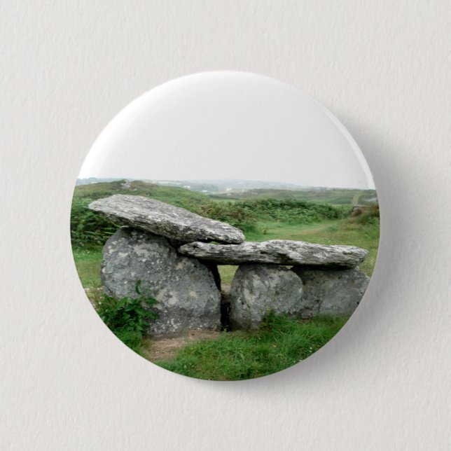 Altar Shaped Archaeological Tomb Ireland Badge 2 Inch Round Button (Front)