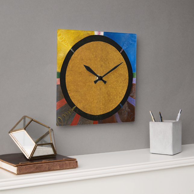  Altarpiece, Group X, No.3 by Hilma af Klint Square Wall Clock (Office)