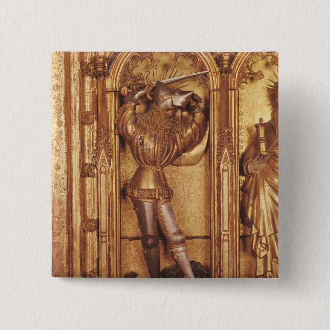 Altarpiece of Crucifixion, detail of St. 2 Inch Square Button (Front)
